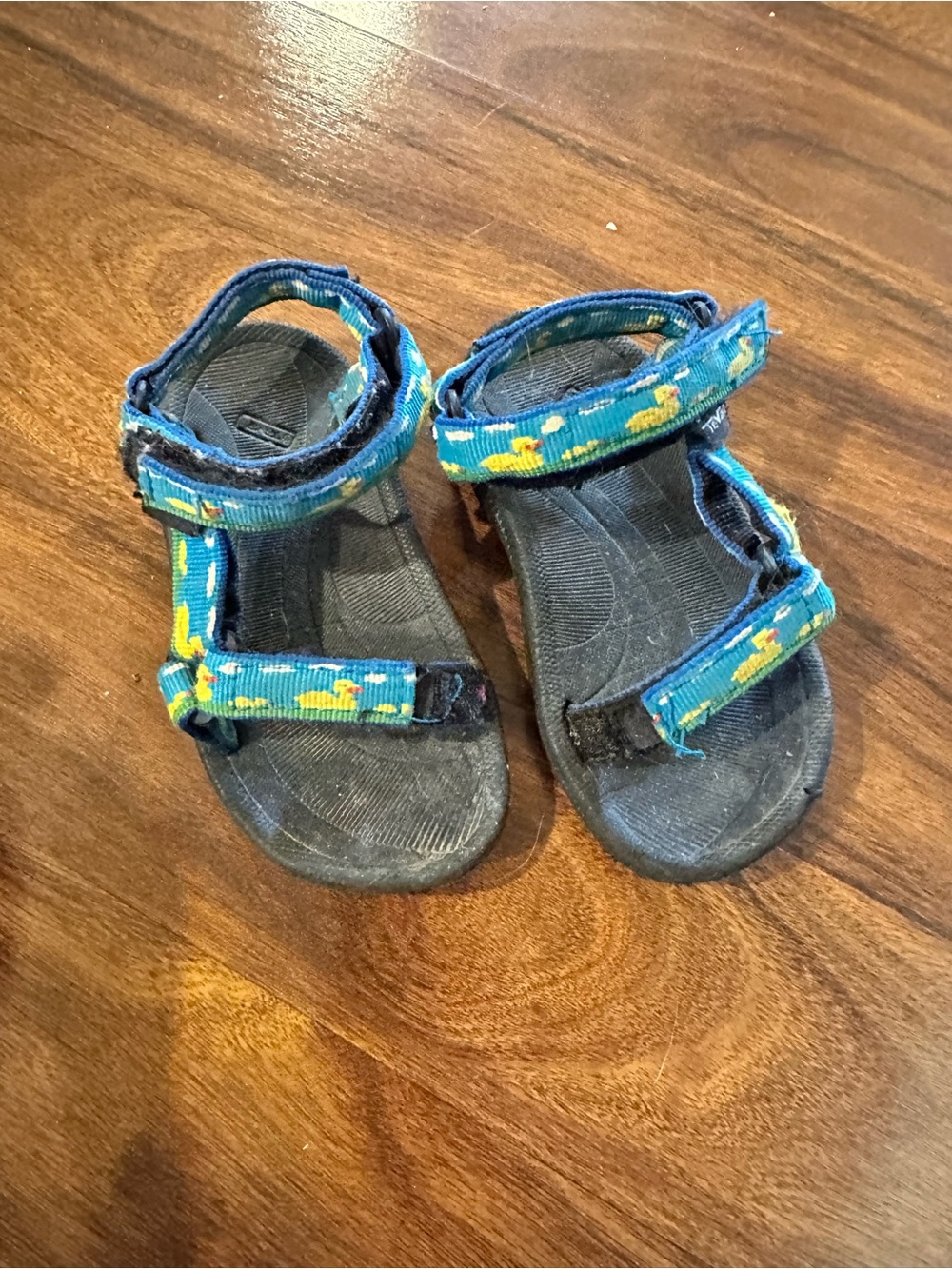 Teva Kids Blue Sandals with Yellow Duck Print - Picture 2 of 5